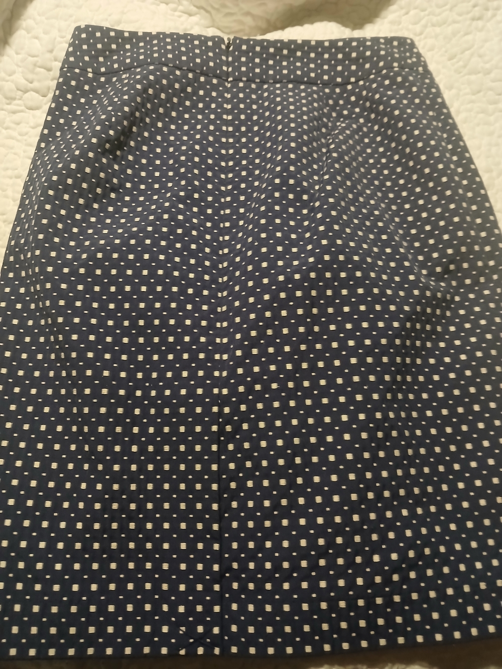 Banana Republic Navy Pencil Skirt with White Dot Grid